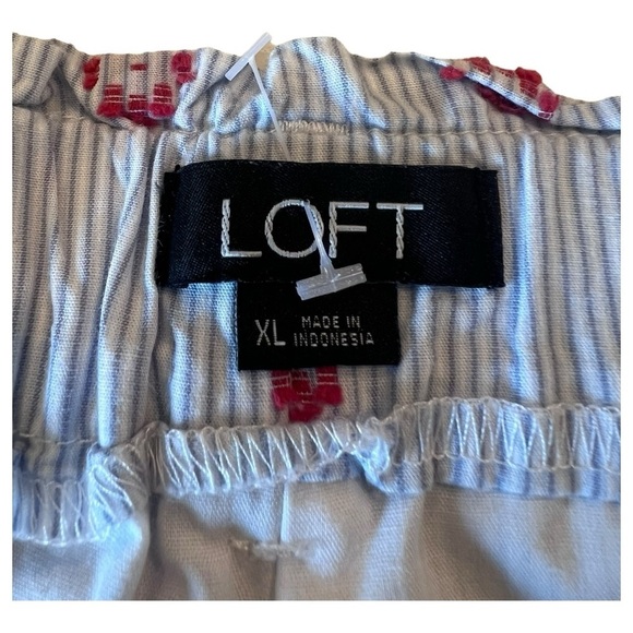 LOFT Sun Dot Tie Waist Nautical Stripe with Embroidery Size 14 NWOT Blue Coral - Picture 13 of 15